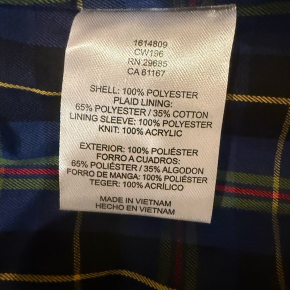 Pendleton Blue Hooded Rain Jacket Plaid Lined Softshell Zip Front Size L - Picture 6 of 7